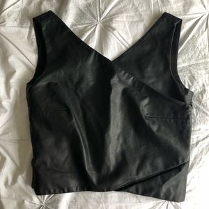 Zara faux leather shirt